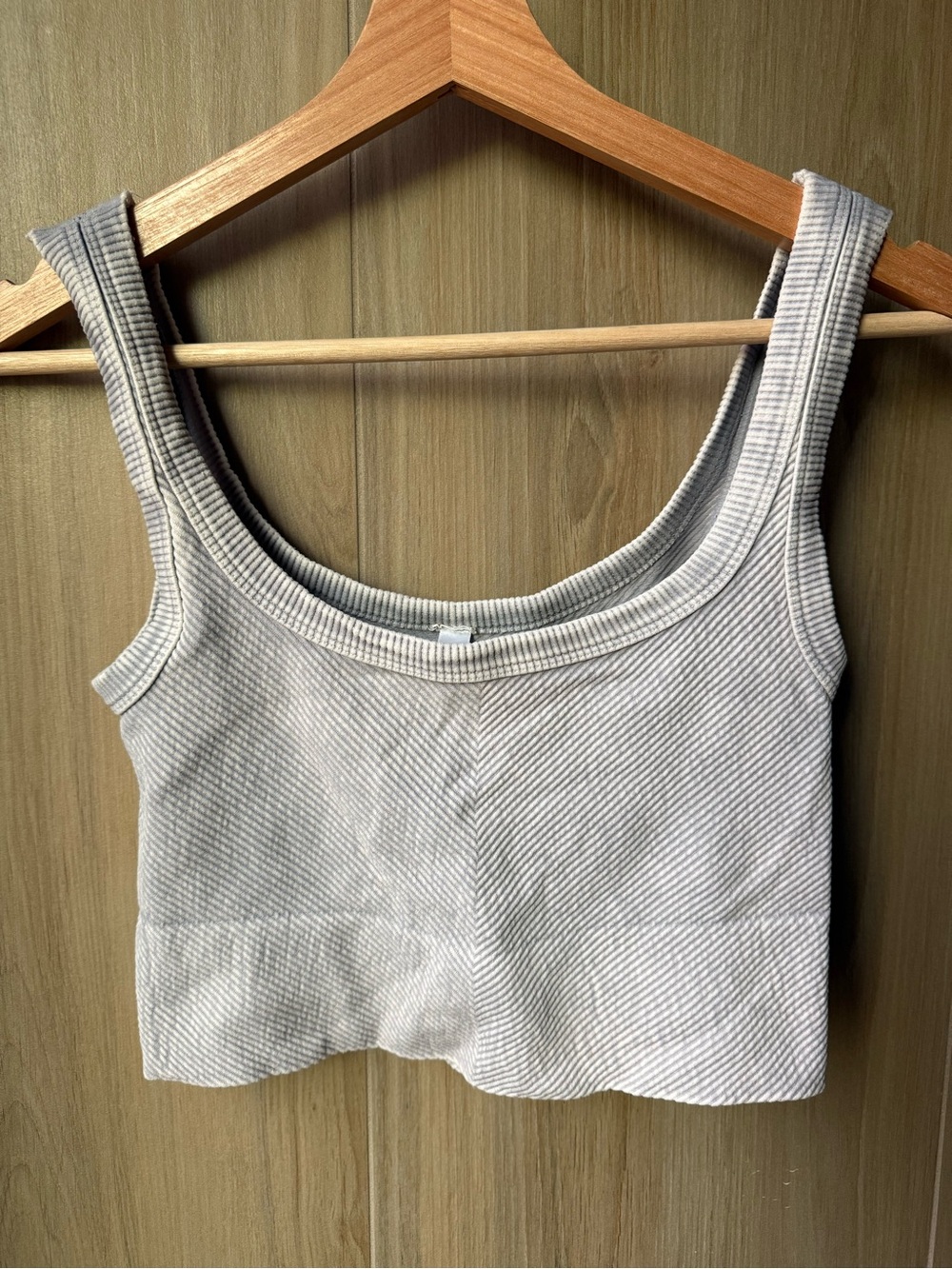 NEW Nikibiki Distressed Gray Crop Tank Top